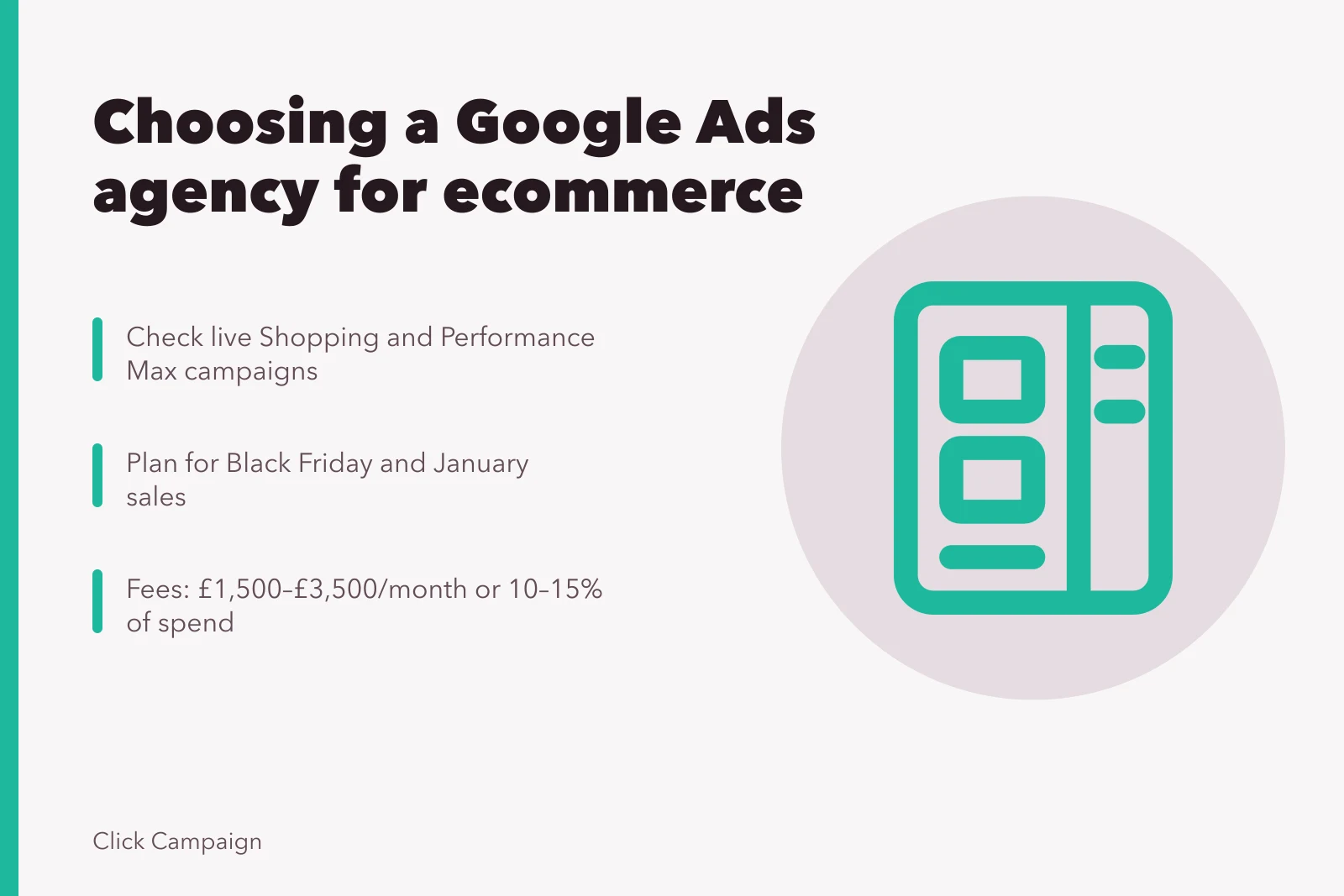 Checklist for UK ecommerce retailers choosing a Google Ads agency