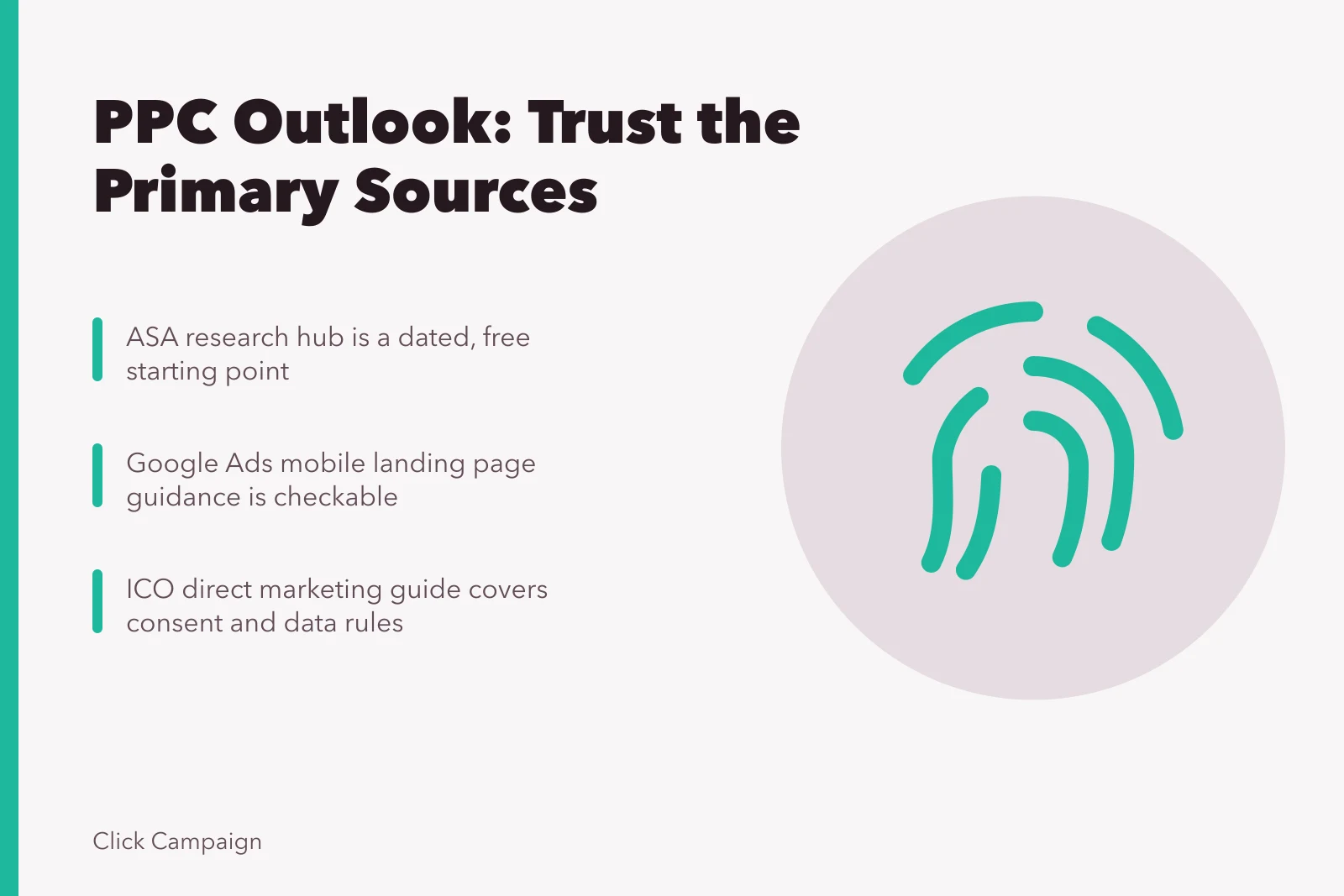 Card on PPC market outlook sources: ASA, Google Ads, ICO guidance