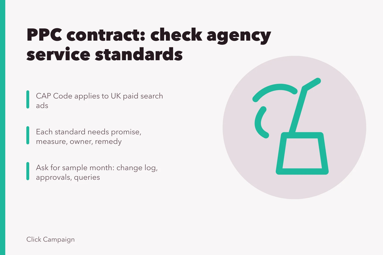 Checklist for PPC agency service standards and contract evidence