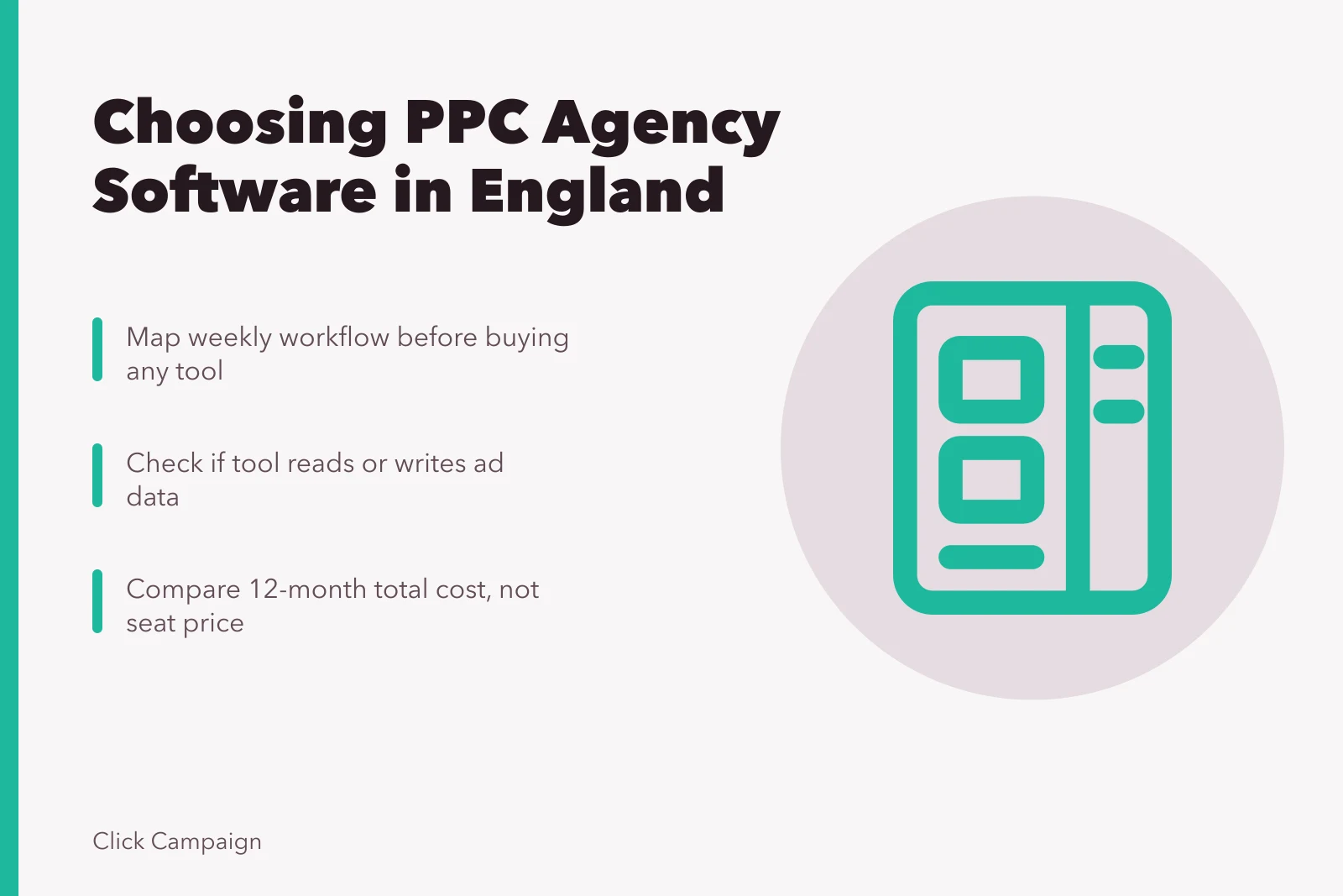 Card on PPC agency software selection: workflow, integration, costs