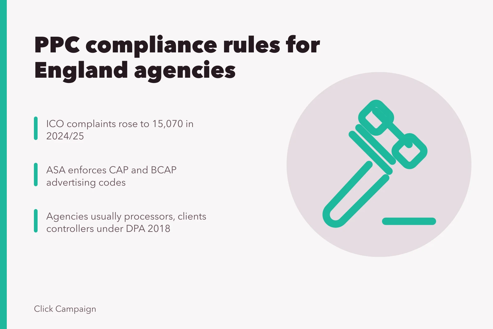 Card on PPC agency compliance rules and ethics in England