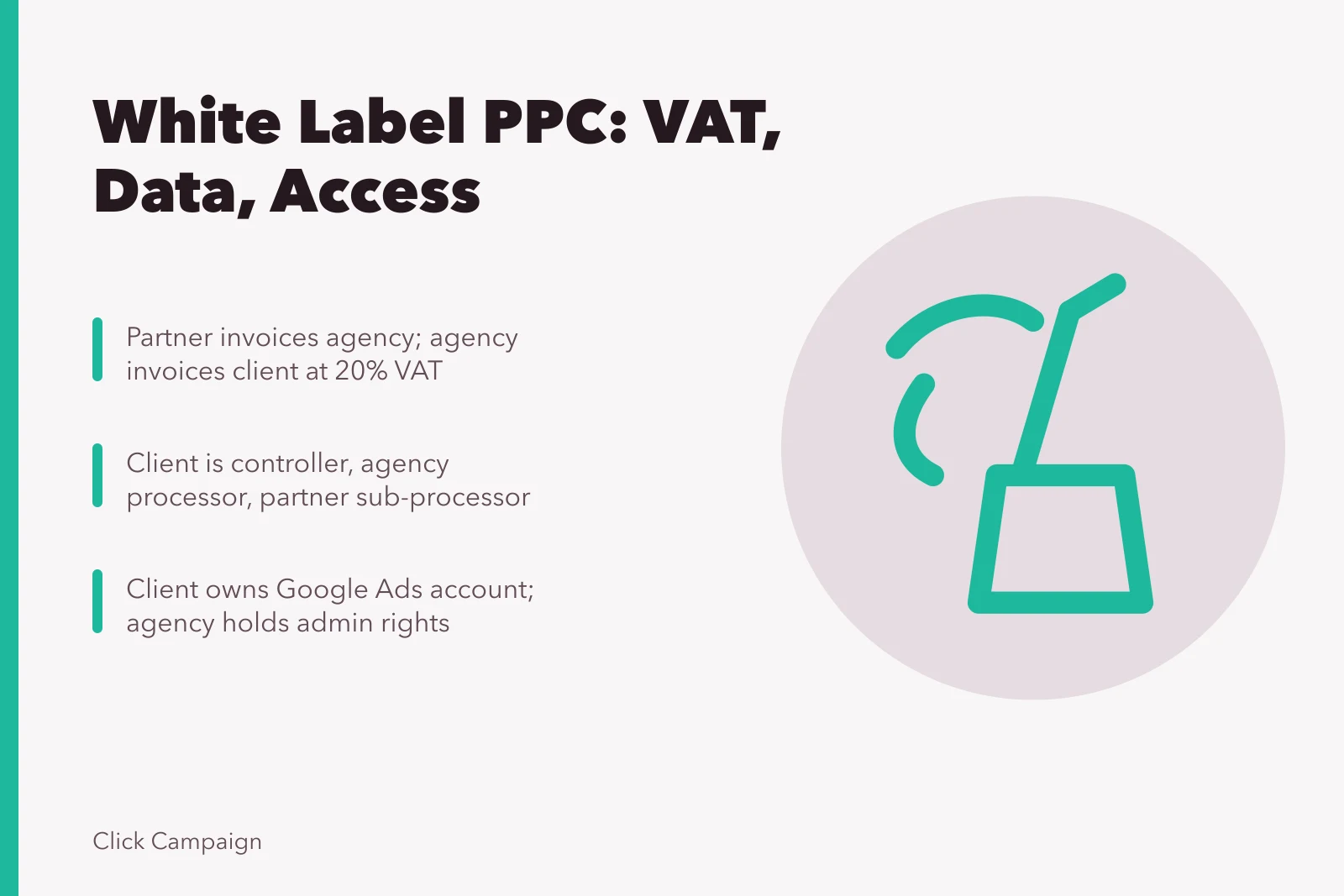 White label PPC agency guide covering VAT invoicing, data roles and account access